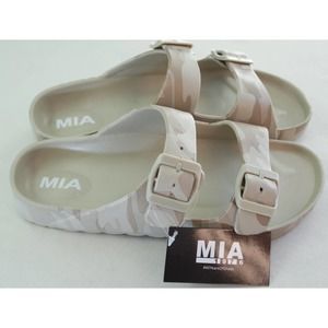 Mia Toulon Womens Sandals Shoes 7 8 9 Camo Slip On Arch Support Dual Buckle New